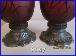 PAIRE DE VASES BACCARAT ART NOUVEAU Dégagés à l'acide