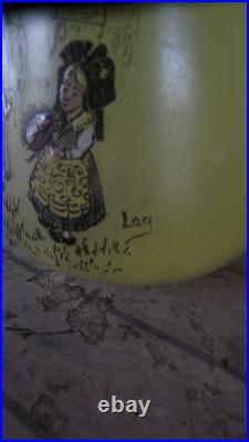 PAIRE DE vase émaillé legras DECOR ALSACE