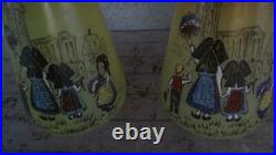 PAIRE DE vase émaillé legras DECOR ALSACE