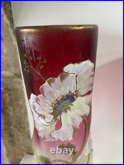 Paire De Grand Vase Émaillé Theodore Legras Torsadé Modèle Musset Art Nouveau