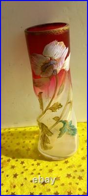 Paire De Grand Vase Émaillé Theodore Legras Torsadé Modèle Musset Art Nouveau