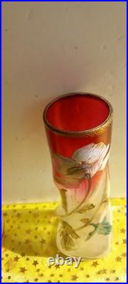 Paire De Grand Vase Émaillé Theodore Legras Torsadé Modèle Musset Art Nouveau