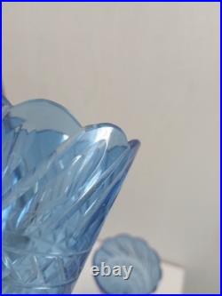 Paire De Grands Vases Cornets, Art Nouveau Vers 1900, Cristal