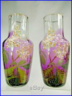 Paire De Grands Vases Legras Emailles Modele Buffon Repris Au Catalogue De 1899