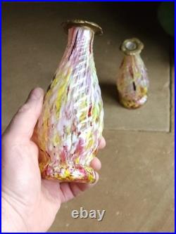 Paire De Vase 1900 Clichy Legras Murano Partie Supérieure Laiton Napoleon