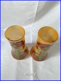 Paire De Vases À Décor Émaillée Par François Théodore Legras Non Signée