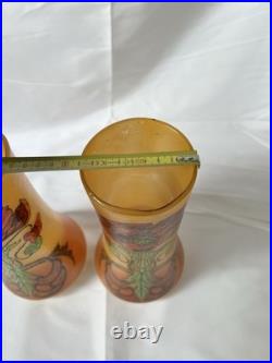 Paire De Vases À Décor Émaillée Par François Théodore Legras Non Signée