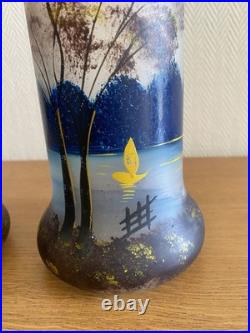 Paire De Vases Art Nouveau En Verre