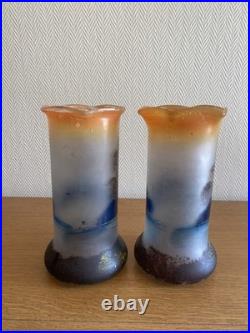 Paire De Vases Art Nouveau En Verre