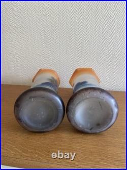 Paire De Vases Art Nouveau En Verre