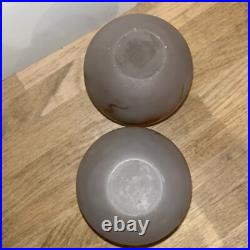 Paire De Vases Boule En Verre Peint Signé Fanus École De Nancy