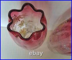 Paire De Vases Émaillés Olga Theodore Legras Montjoye