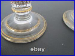 Paire De Vases En Cristal Saint Louis Modele 1080 Givre Et Dorure