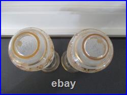 Paire De Vases En Cristal Saint Louis Modele 1080 Givre Et Dorure