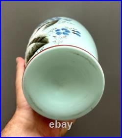 Paire De Vases En Opaline Émaillé Napoléon III