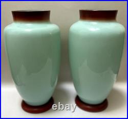 Paire De Vases En Opaline Émaillé Napoléon III