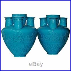 Paire De Vases Genre Théodore Deck Pair Of Tulip-vases Oriental Circa 1880