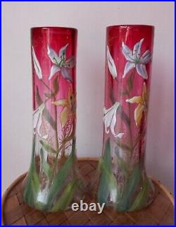 Paire De Vases Legras Modèle Lamartine Decor De Lys Tbe