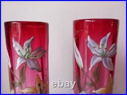 Paire De Vases Legras Modèle Lamartine Decor De Lys Tbe