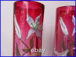 Paire De Vases Legras Modèle Lamartine Decor De Lys Tbe