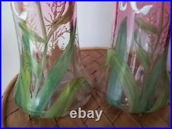 Paire De Vases Legras Modèle Lamartine Decor De Lys Tbe