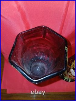 Paire (Fausse) De Vases Émaillé LEGRAS Décor Floral Art Nouveau