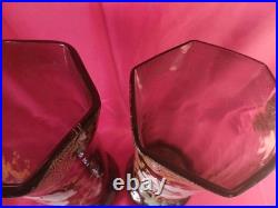 Paire (Fausse) De Vases Émaillé LEGRAS Décor Floral Art Nouveau