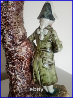 Paire Soliflore ancien Scène de genre romantique dans le goût du XVIIIe