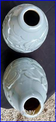 Paire Vases Saint Clément Art Déco 32 Cm