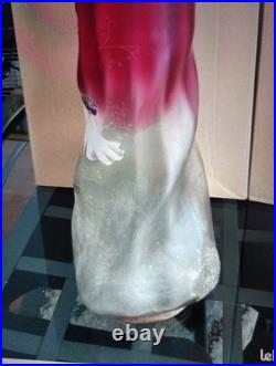 Paire de Vases Art Nouveau verre Vert émaillé Jonquilles LEGRAS