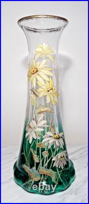 Paire de Vases Cristallerie Pantin Legras Marguerites Art Nouveau XXth