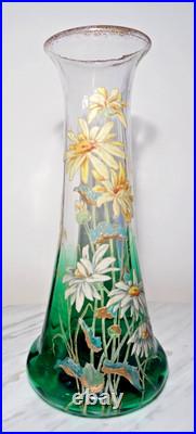 Paire de Vases Cristallerie Pantin Legras Marguerites Art Nouveau XXth