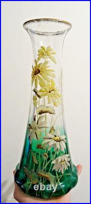 Paire de Vases Cristallerie Pantin Legras Marguerites Art Nouveau XXth