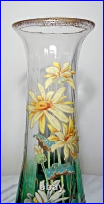 Paire de Vases Cristallerie Pantin Legras Marguerites Art Nouveau XXth