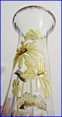 Paire de Vases Cristallerie Pantin Legras Marguerites Art Nouveau XXth Paire de Vases Cristallerie Pantin Legras Marguerites Art Nouveau XXth