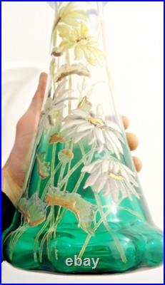 Paire de Vases Cristallerie Pantin Legras Marguerites Art Nouveau XXth