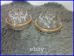 Paire de Vases Pique-Fleurs en Cristal de Baccarat & Or Fin