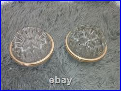 Paire de Vases Pique-Fleurs en Cristal de Baccarat & Or Fin