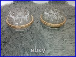 Paire de Vases Pique-Fleurs en Cristal de Baccarat & Or Fin