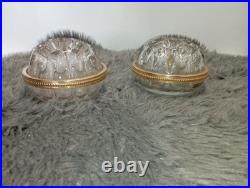 Paire de Vases Pique-Fleurs en Cristal de Baccarat & Or Fin