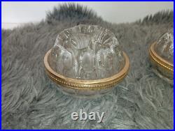 Paire de Vases Pique-Fleurs en Cristal de Baccarat & Or Fin