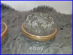 Paire de Vases Pique-Fleurs en Cristal de Baccarat & Or Fin