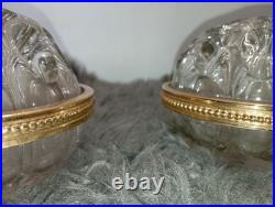 Paire de Vases Pique-Fleurs en Cristal de Baccarat & Or Fin