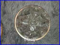 Paire de Vases Pique-Fleurs en Cristal de Baccarat & Or Fin