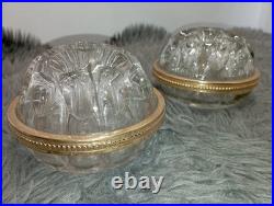 Paire de Vases Pique-Fleurs en Cristal de Baccarat & Or Fin