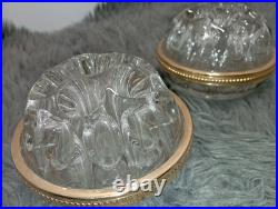 Paire de Vases Pique-Fleurs en Cristal de Baccarat & Or Fin