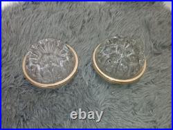 Paire de Vases Pique-Fleurs en Cristal de Baccarat & Or Fin