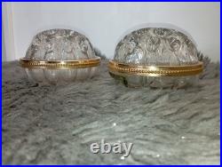 Paire de Vases Pique-Fleurs en Cristal de Baccarat & Or Fin