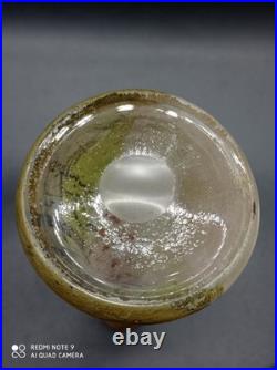 Paire de Vases anciens en verre Legras décor Peinture de paysage, H 21 cm