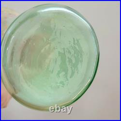 Paire de Vases en Verre Émaillé Fleurs Ombellifères Bords Godronés Art Nouveau